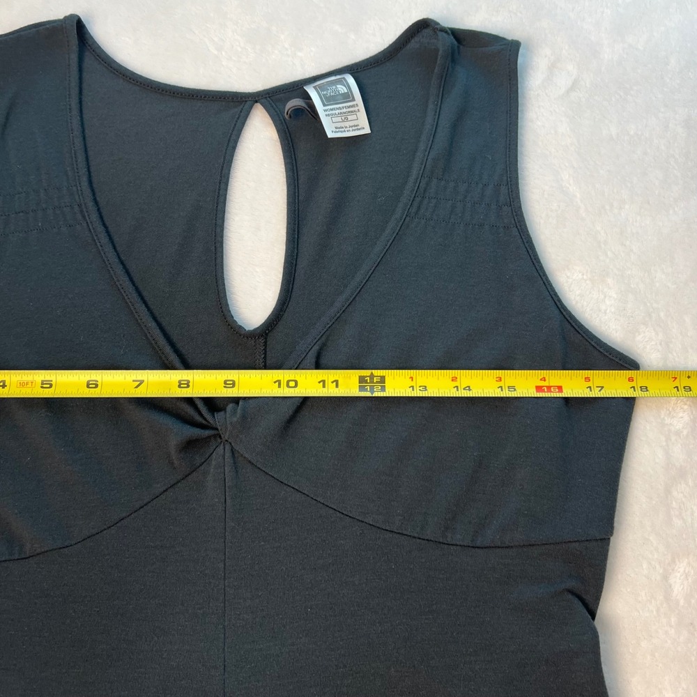 The North Face Black Sleeveless Dress L V-Neck Keyhole Back Tie Waist Hiking - Picture 9 of 11